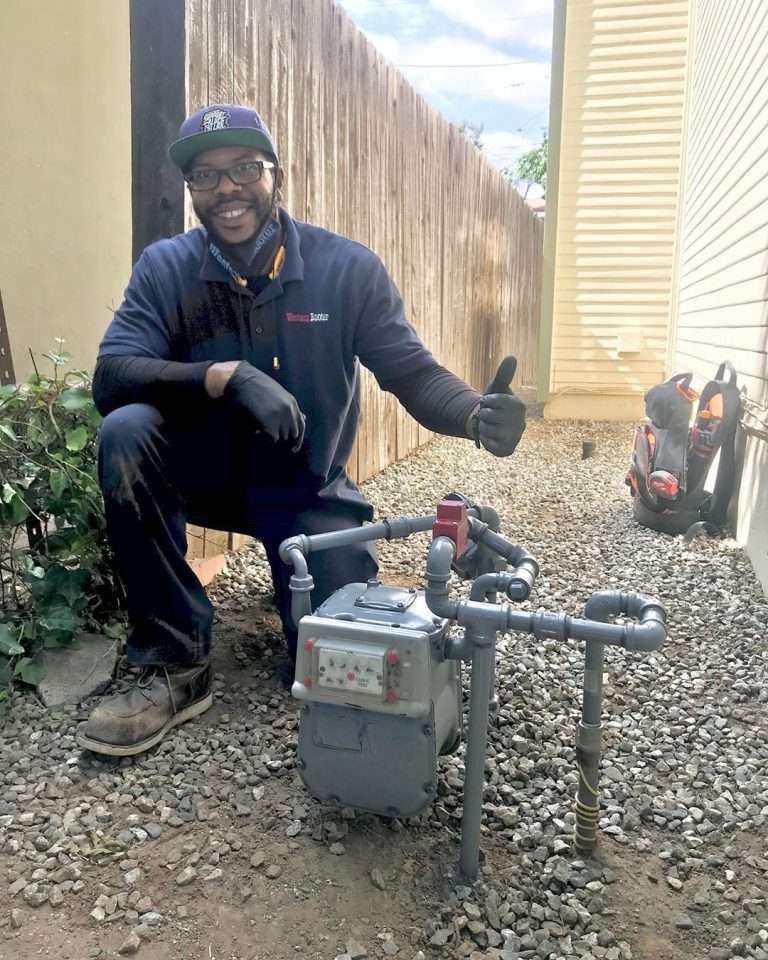 Bryce resets an earthquake gas shut off valve after a seismic event