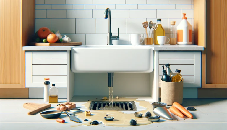 grease and oil overflowing kitchen sink